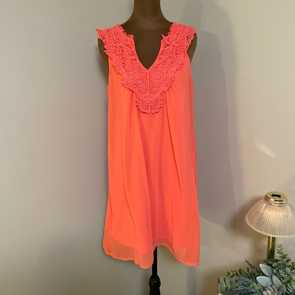 Chic Coral Sleeveless Dress
